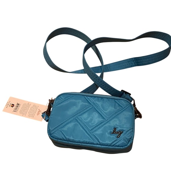 lug Handbags - Lug Coupe SE Crossbody Bag Sky Blue Teal Quilted Belt Bag Convertible NWT